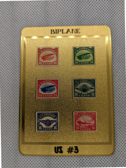 Biplane front Stamp Plak photo